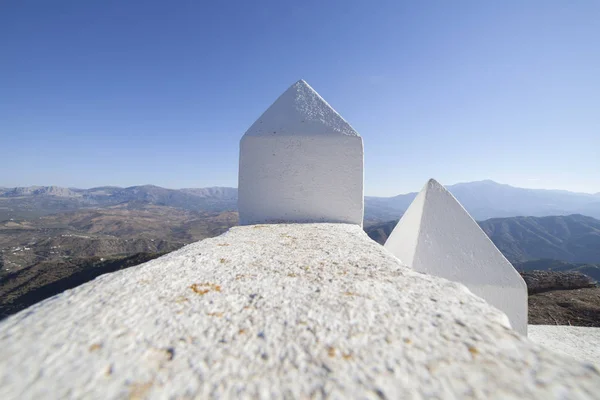 Paysage Urbain Comares Village Blanc Sur Colline Des Montagnes Malaga — Photo