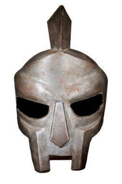 Gladyatör kask. Antik Roma gladyatör imar. Beyaz arka plan üzerinde izole