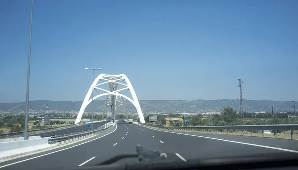 Córdoba Spanien 2018 Juli Körning Ibn Abbas Firnas Bridge Nära — Stockfoto