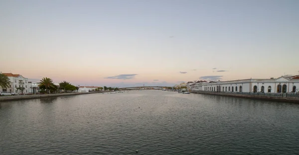 Tavira Panorama Von Der Stadt Militärbrücke Zum Fischerhafen Algarve Portugal — Stockfoto