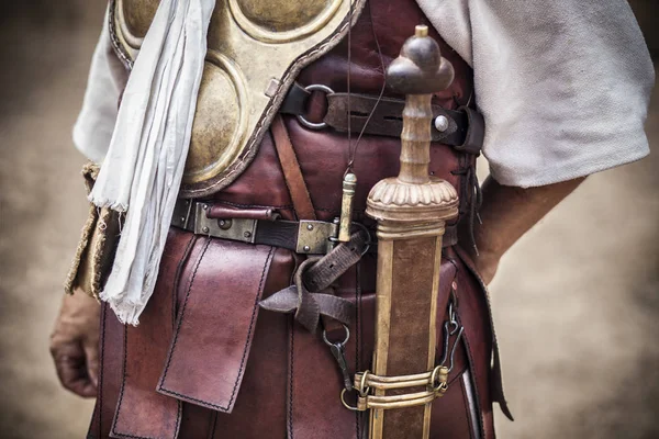 Centurion Uniform Armour Most Famous Officer Roman Army Historical Reenactment — Stock Photo, Image