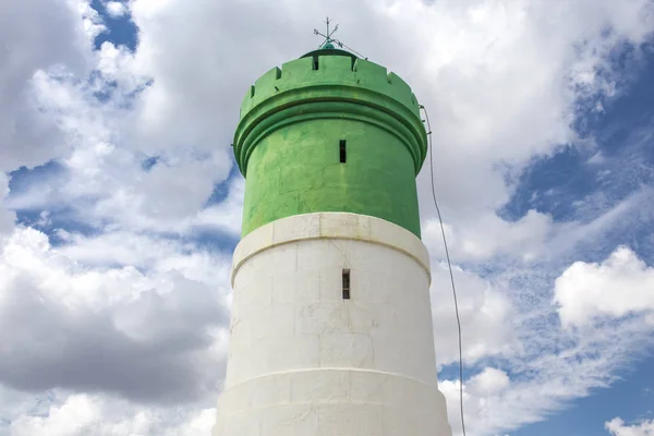 Curra Gröna Fyren Cartagena Spanien Isolerade Över Blå Mulen Himmel — Stockfoto