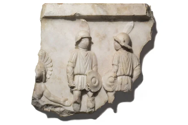 Merida Spanien December 2017 Relief Föreställande Gladiatorer Poserade För Strid — Stockfoto