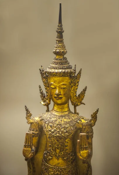 Boeddha Staande Bronzen Beeldje Abhaya Mudra — Stockfoto