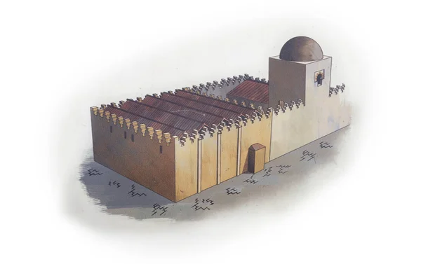 西班牙巴达霍斯 2018年7月23日 巴达霍斯大清真寺 假设性的描述 今天消失了 西班牙巴达霍斯 — 图库照片