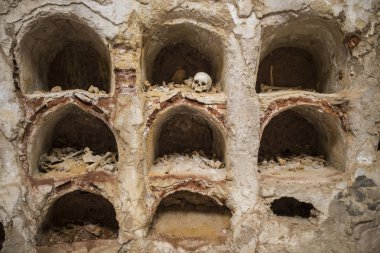 Catagena, İspanya - 14 Eylül 2018: Cenaze Saint Joseph, XVI yüzyılda, Cartagena, İspanya inşa hermitage ait Crypt