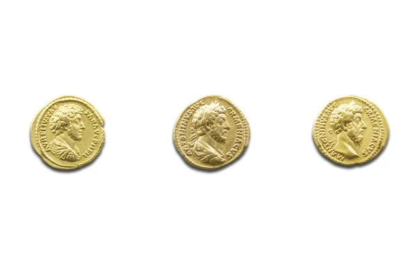 Merida Spain August 25Th 2018 Gold Coins Marcus Aurelius Roman — Stock Photo, Image