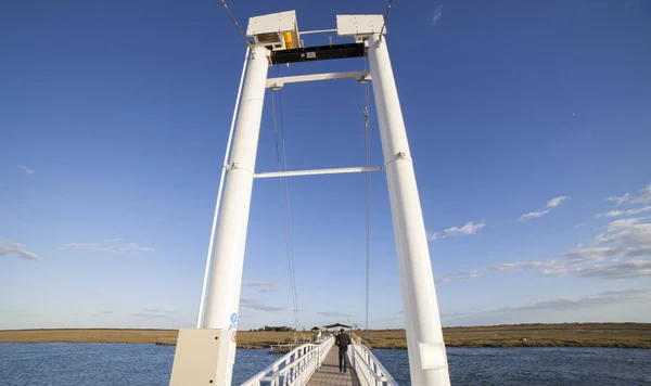 Tavira Island Pedestre Ponte Levadiça Construída Para Acesso Terrestre Praia — Fotografia de Stock