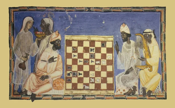 Кордова Испания Декабря 2018 Года Миниатюра Изображающая Шахматную Игру Мусульманскими — стоковое фото