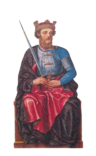 巴达霍斯 西班牙 迪克19 2018 卡斯蒂利亚肖像的国王约翰 画从肖像国王书 1594年 复制在路易斯 德莫拉莱斯博物馆 巴达霍斯 — 图库照片