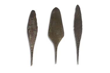 3 primitive metal arrowheads Palmela type clipart
