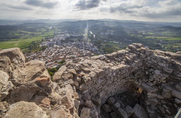 Jimena de la Frontera cidade de castle, Cádiz, Espanha — Fotografia de Stock