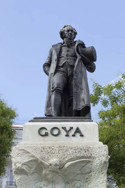 Spiżowa statua Francisco de Goya — Zdjęcie stockowe