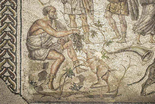 Bacchic Mosaic of The Gift of Wine — Stock Photo, Image