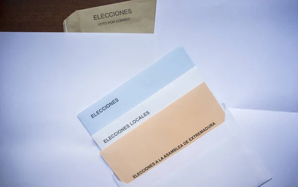 Ballots in postal vote. 2019 Spanish and European Elections — Stock Photo, Image