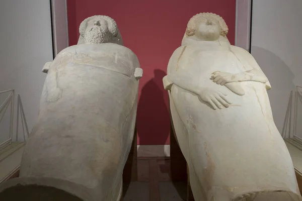 Phoenician anthropoid sarcophagi from the 5th century BC. Cadiz, — Stock Photo, Image