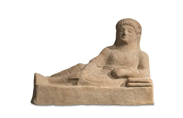 Terakota etrüsk heykelcik yatan bayan tasvir — Stok fotoğraf