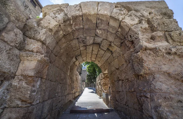 Passage of aditus Maximus van het Romeinse theater van Malaga, Andalusië, — Stockfoto