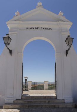 Cabildo Square Arch and viewpoint, Arcos de la Frontera, Spain clipart