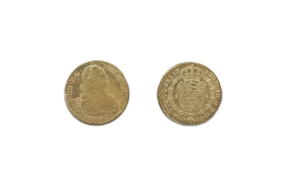Trozos de oro español de ocho escudos o Carlos III, acuñados en 1 —  Fotos de Stock