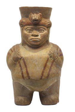 Mochica gemi bir avcı veya huaco tasvir. Izole