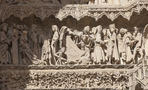 Final Judgment scene of Paradise at Leon Cathedral, Spain — Stock Photo, Image