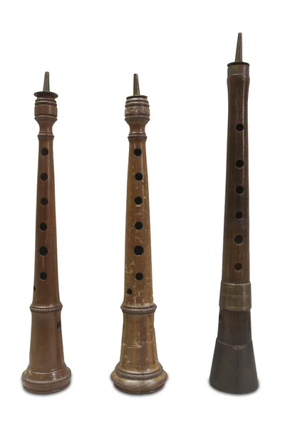 Spanska Traditionella Dulzainas Musikinstrument Isolerade — Stockfoto