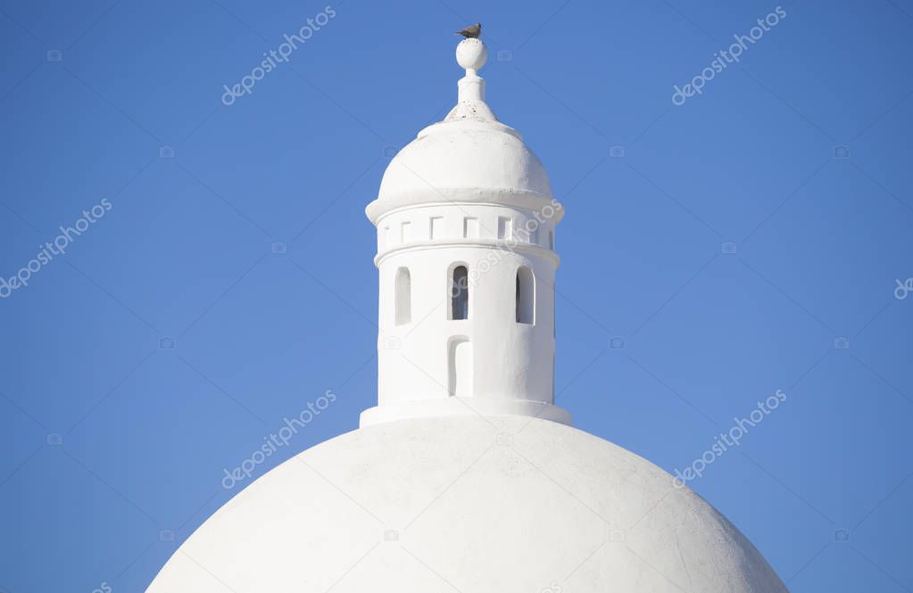 Whitewashed dome from Jerez de los Caballeros Alcazaba, Spain