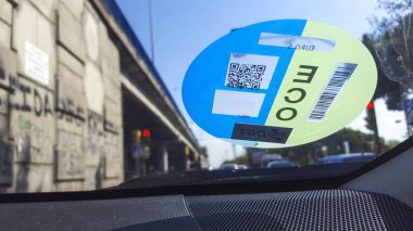 Araba ön cam Madrid merkezi Sticker