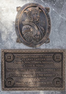 Gonzalo Fernandez de Cordoba anıt plaket portre
