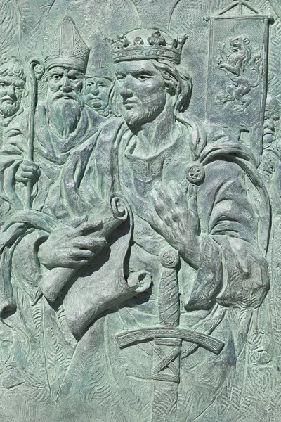 Alphonse IX, roi de Léon et de Galice au XIIe siècle. Monument à S — Photo