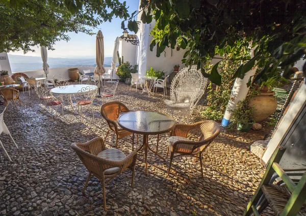 Terrass Molino De Los Abuelos Hotel, Comares, Malaga, Spanien — Stockfoto