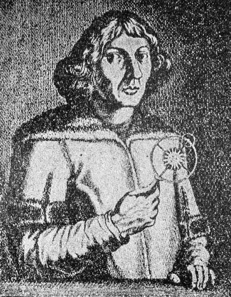 Portrait Nicolaus Copernicus Polish Renaissance Era Mathematician Astronomer Draw Enciclopedia — Stock Photo, Image
