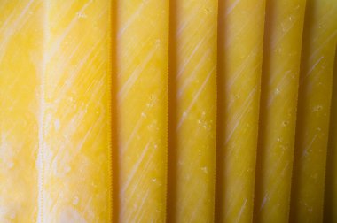 Lazanya yaprakları makarna. Yakın çekim.