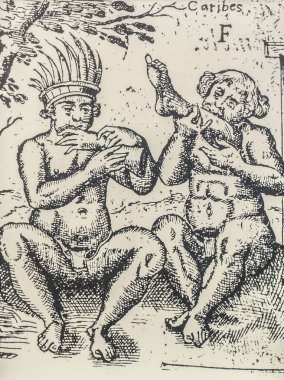 Karayip yamyamları. Yazan Jean Mocquet de Meaux, 1617. Cumhuriyetçi Amerika Müzesi, Madrid, İspanya
