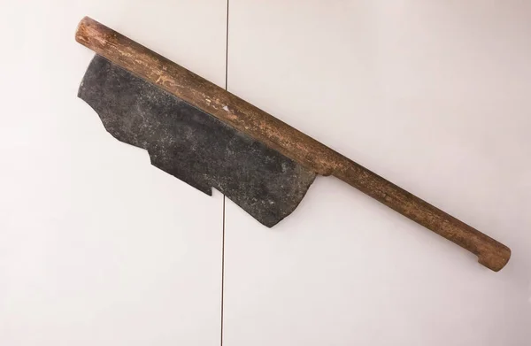 スペインのマドリード 2020年7月11日 前コロンビアのスレート岩斧 赤道地域の古代兵器 アメリカの博物館 マドリード スペイン — ストック写真