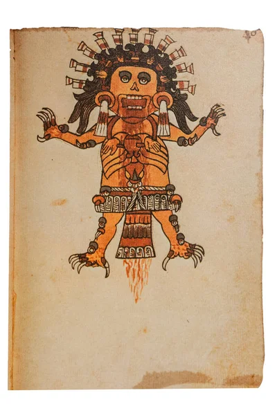 Tzitzimitl God Codex Tudela Codex Tudela 第46R页 16世纪的Aztec Codex 美洲博物馆 — 图库照片