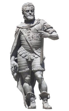 Valladolid, Spain - July 18th, 2020: Philip II of Spain statue, sculpted by Francisco Coullaut in 1964. San Pablo Square, Valladolid, Spain clipart