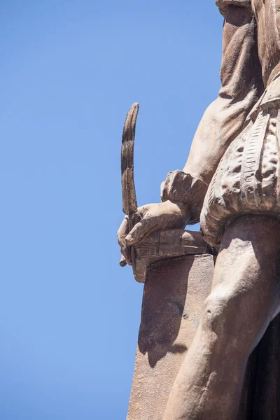 Valladolid Spanien Juli 2020 Quill Miguel Cervantes Författare Vid Monumentet — Stockfoto