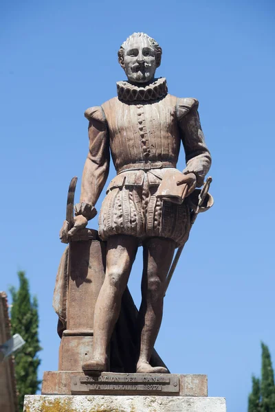 Valladolid Espanha Julho 2020 Monumento Escritor Miguel Cervantes Feito Nicolas — Fotografia de Stock