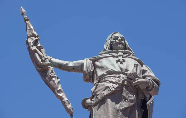 Valladolid Hiszpania Lipca 2020 Pomnik Hrabiego Pedro Ansureza Rzeźbiony Przez — Zdjęcie stockowe