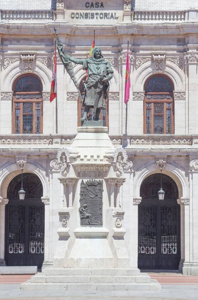 Valladolid Hiszpania Lipca 2020 Pomnik Hrabiego Pedro Ansureza Rzeźbiony Przez — Zdjęcie stockowe