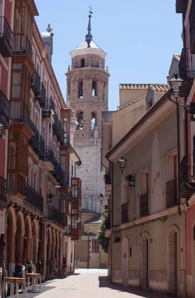 Valladolid Santisimo Salvador Church Tower View Old Town Streets Castile — Stock Photo, Image