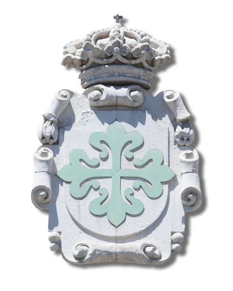 Reliéf Řádem Alcantara Emblém Připojený Budově Akademie Valladolid Zelený Tyrkysově — Stock fotografie