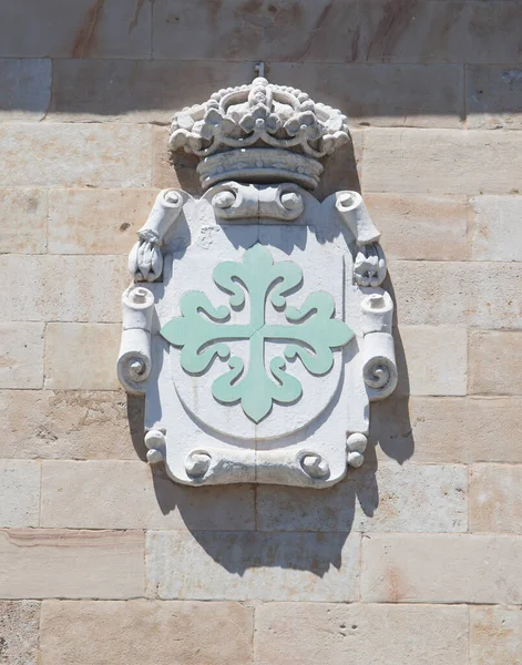 Relief Order Alcantara Emblem Attached Academy Valladolid Building Green Turquoise — Stock Photo, Image