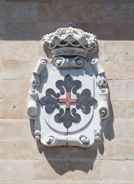 Relief Order Montesa Emblem Attached Academy Valladolid Building Blue Light — Stock Photo, Image