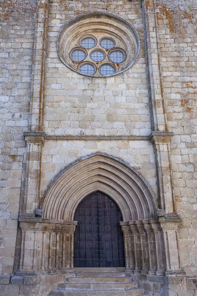 Kościół Santa Maria Mayor Trujillo Hiszpania Główny Widok Fasady — Zdjęcie stockowe