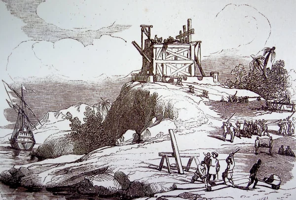 Οχυρό Της Ναβιντάντ Πρώτη Ευρωπαϊκή Αποικία Που Ιδρύθηκε Στον Νέο — Φωτογραφία Αρχείου