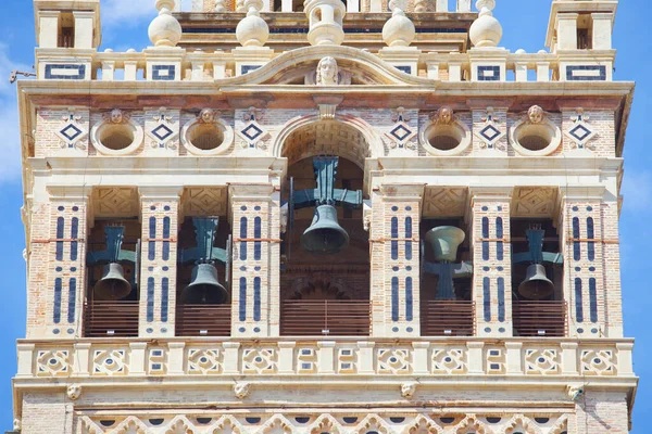 Belfry Delen Giralda Tornet Den Lades Till Kristna 1500 Talet — Stockfoto