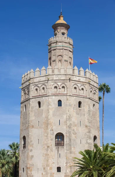 Torre Del Oro Seville Spain Military Watchtower Erected Order Control — Stock Photo, Image
